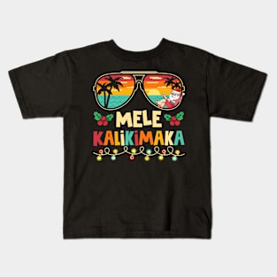 Mele Kalikimaka Santa Hawaiian Retro Kids T-Shirt